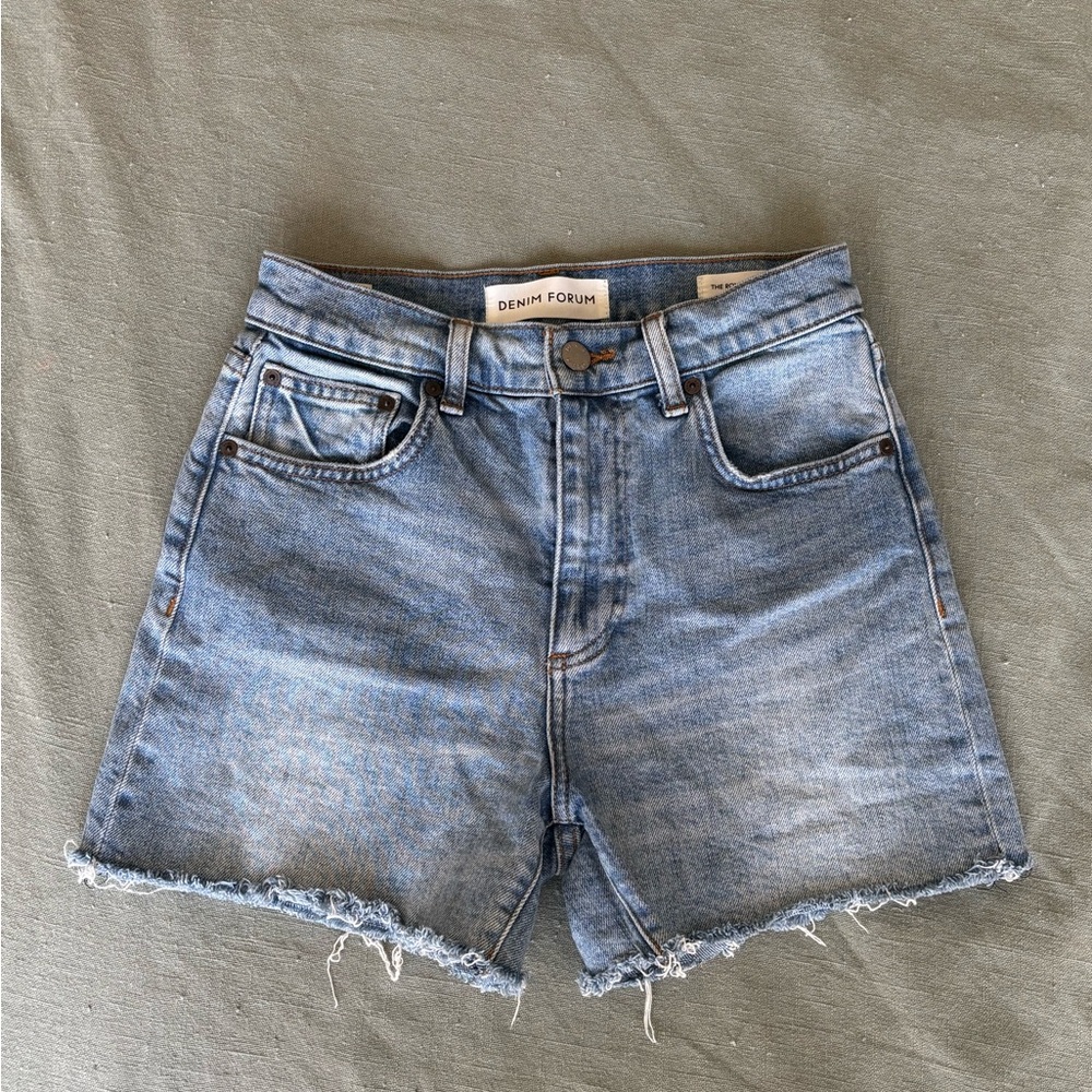 Denim Forum High Rise Jean Cutoff Shorts